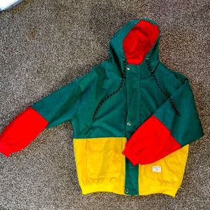 Raglan Sleeve Drop Shoulder Color Block Jacket